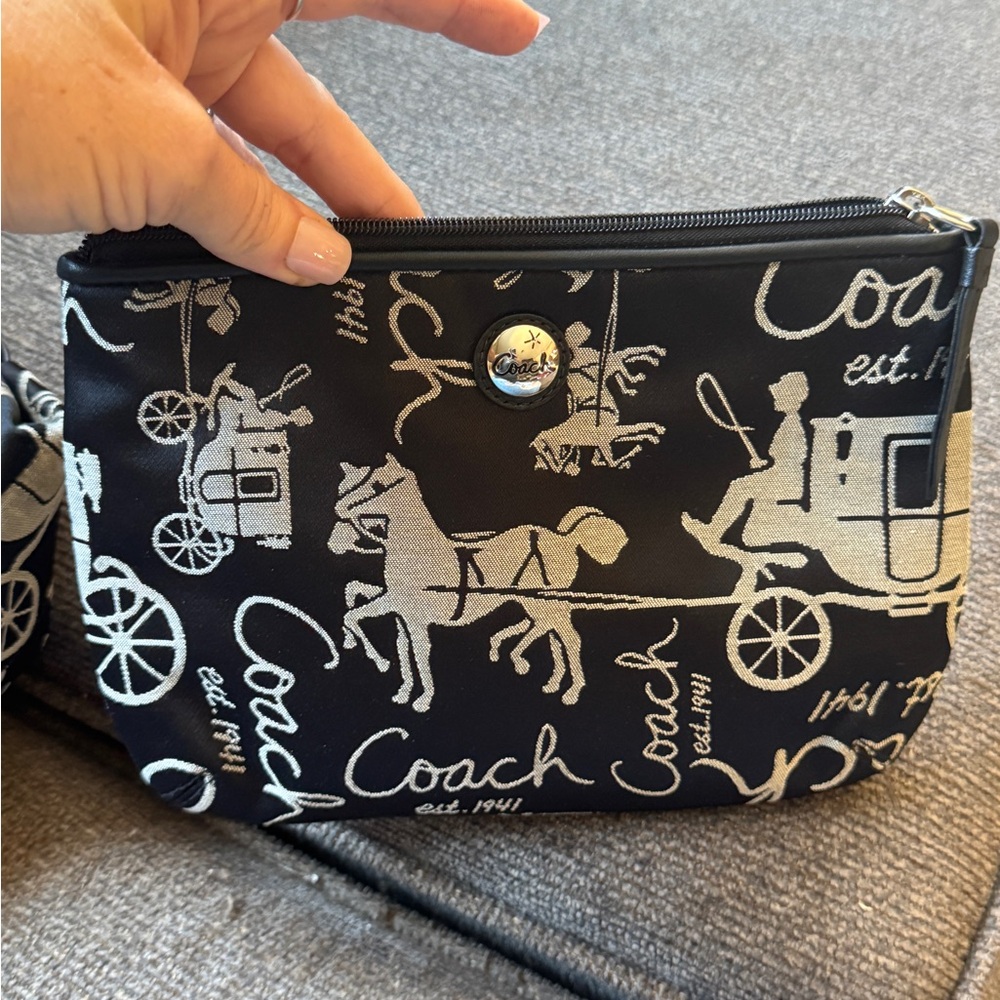 Coach Black and White Horse Carriage Tote - Picture 5 of 6